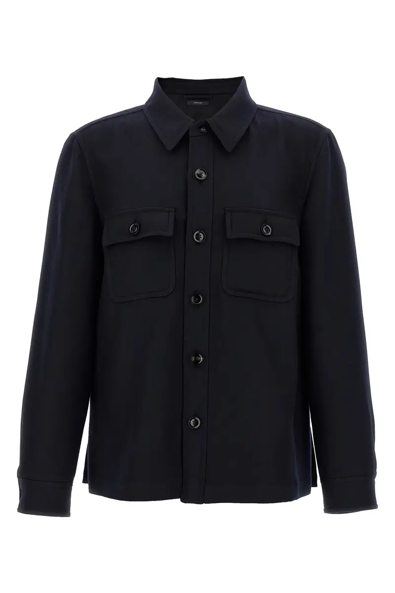 Overshirt 'Double Splittable Light Wool' Blu