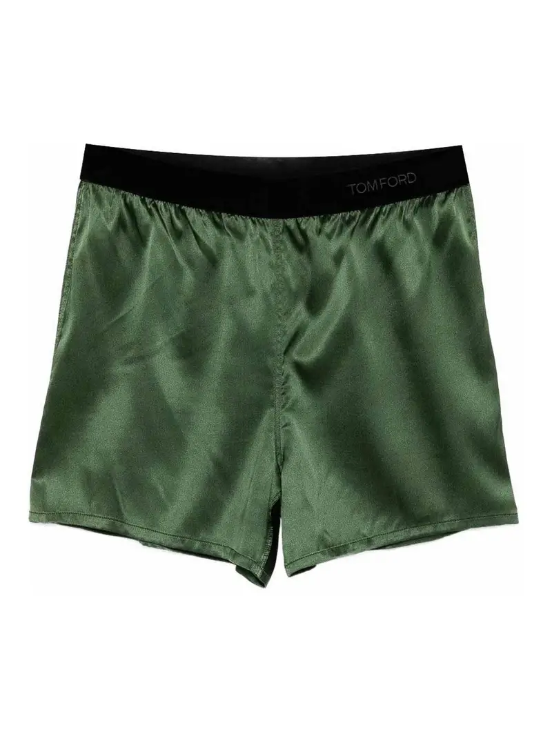 Pantaloncini del pigiama in seta Verde