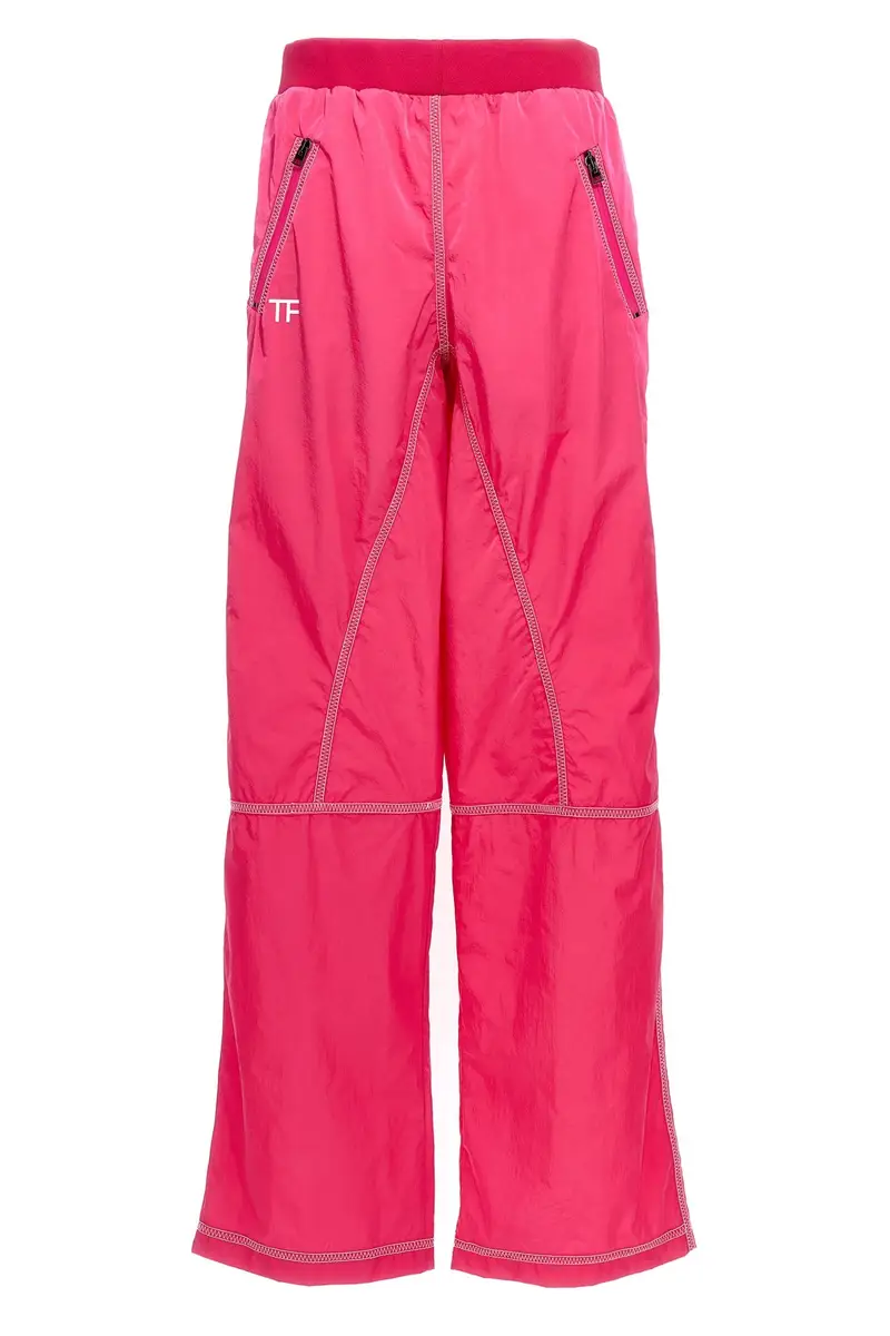 Pantalone Nylon Logo Fuxia