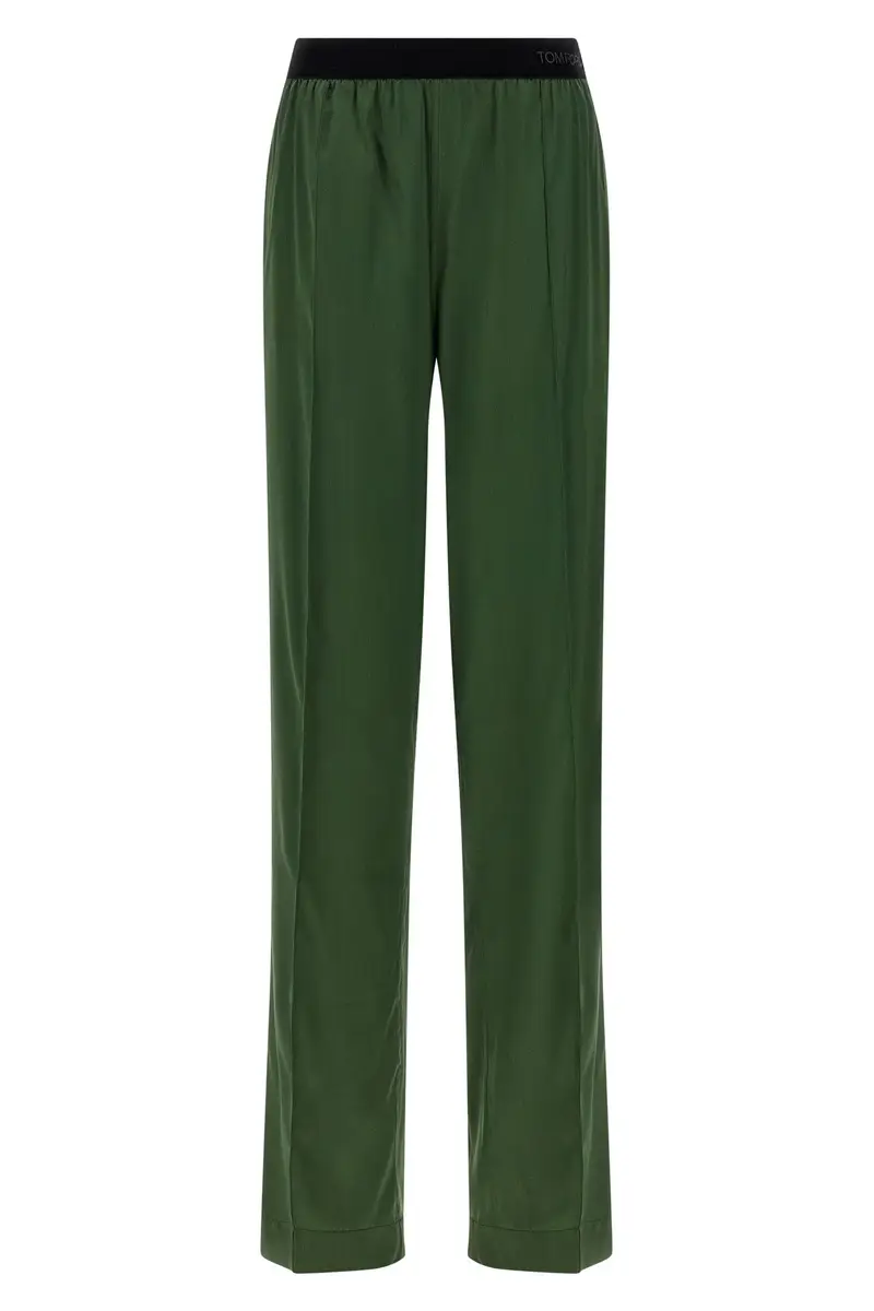 Tom Ford Pantalone in Seta Verde