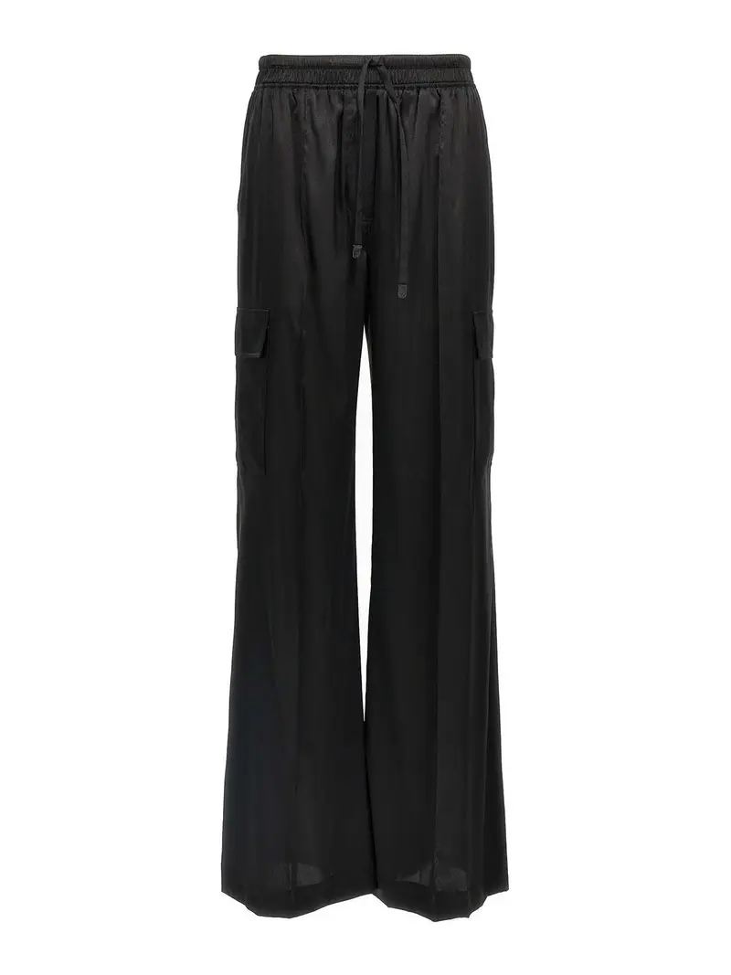 Pantaloni di seta da carico Nero