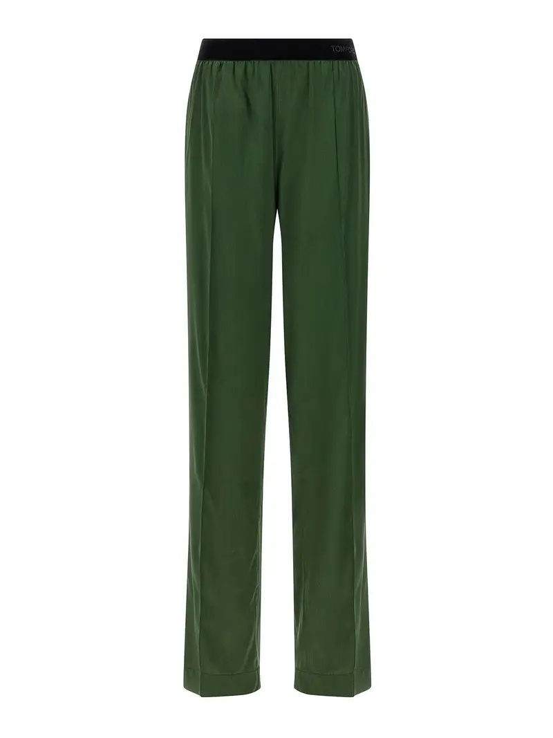 Pantaloni di seta Verde