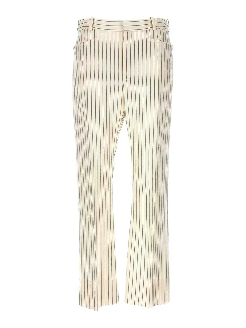 Pantaloni gessati Bianco
