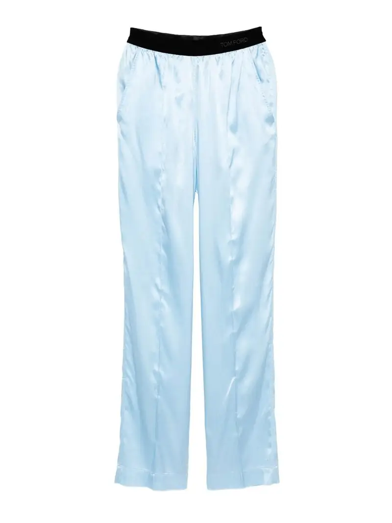 Pantaloni pigiama in seta Blu