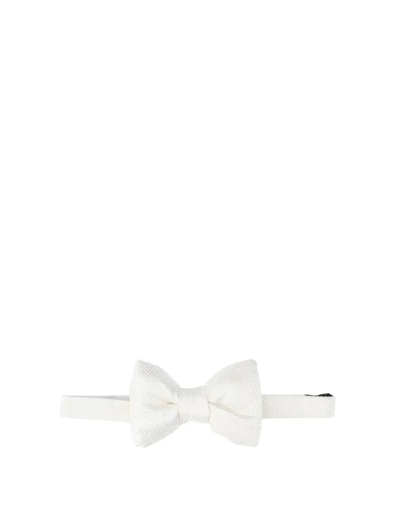 Papillon Anodato in seta Bianco