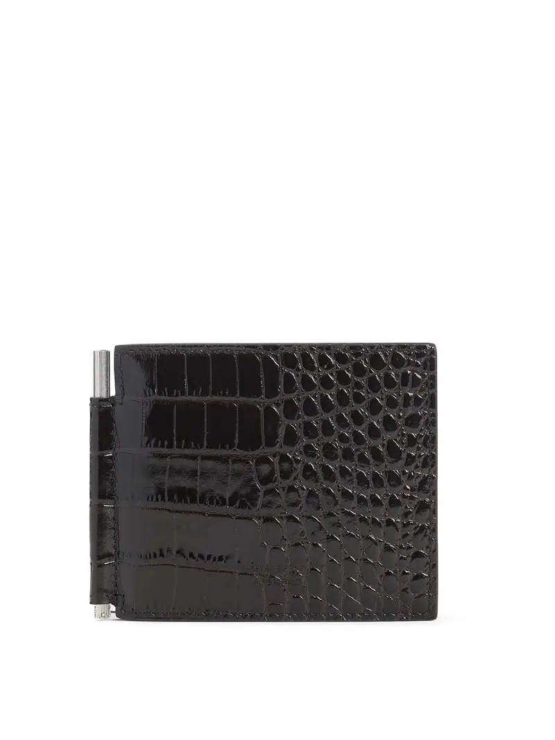 Portafoglio in pelle di vitello Marrone