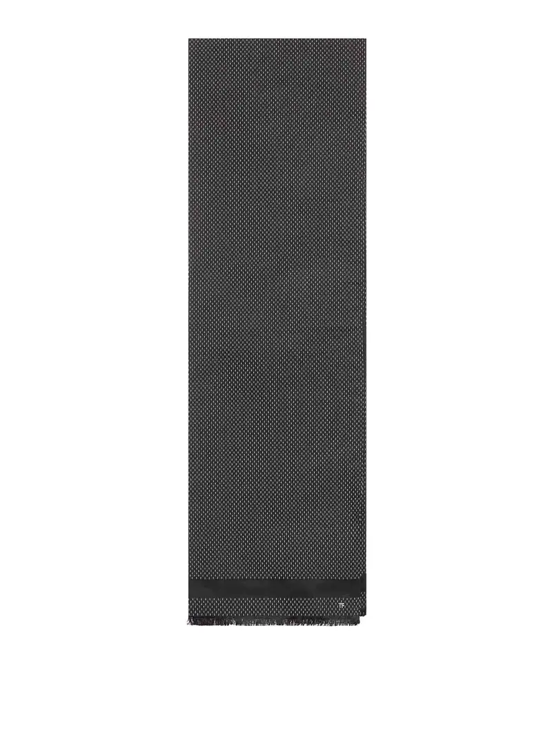 Sciarpa in seta jacquard Nero