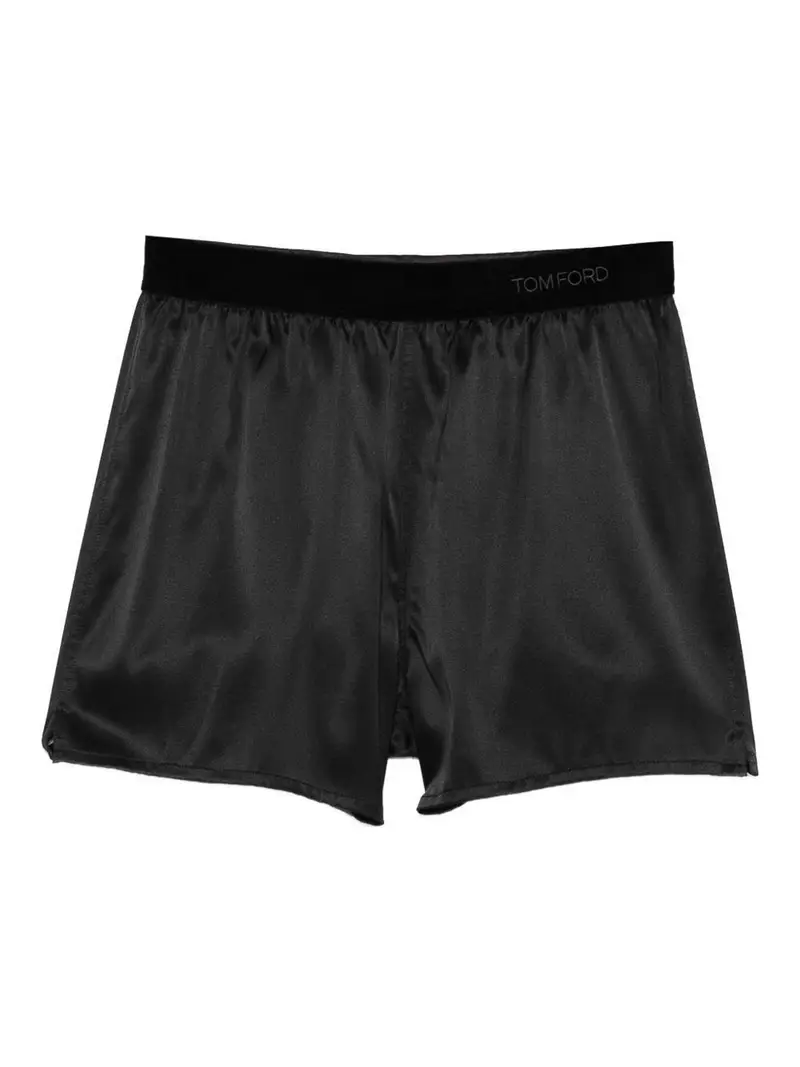 Shorts in seta Nero