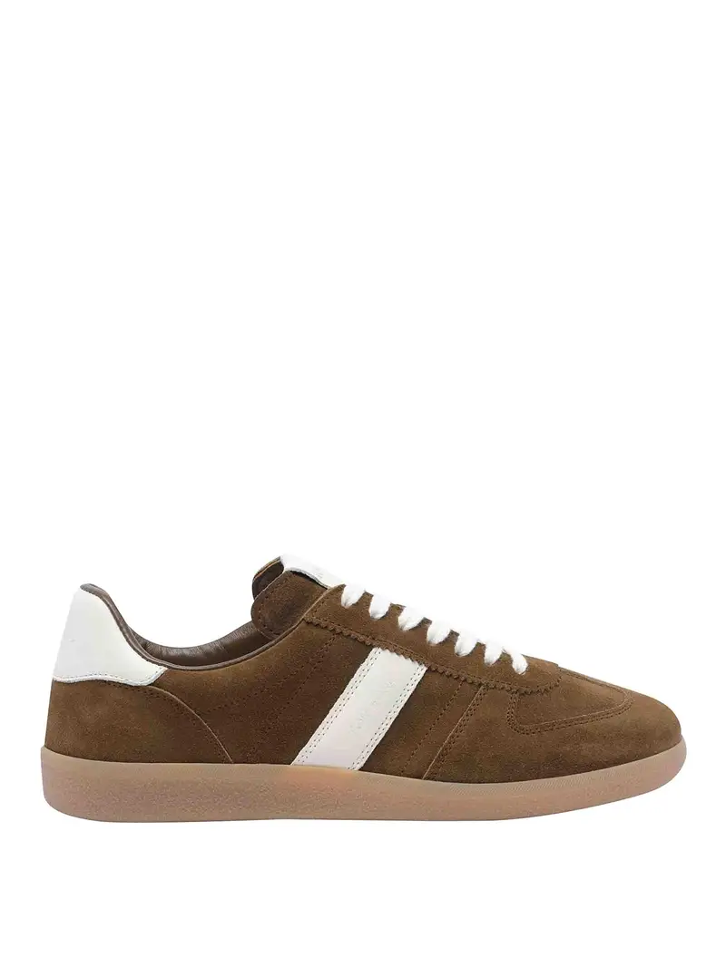 Sneaker arciere in pelle scamosciata marrone