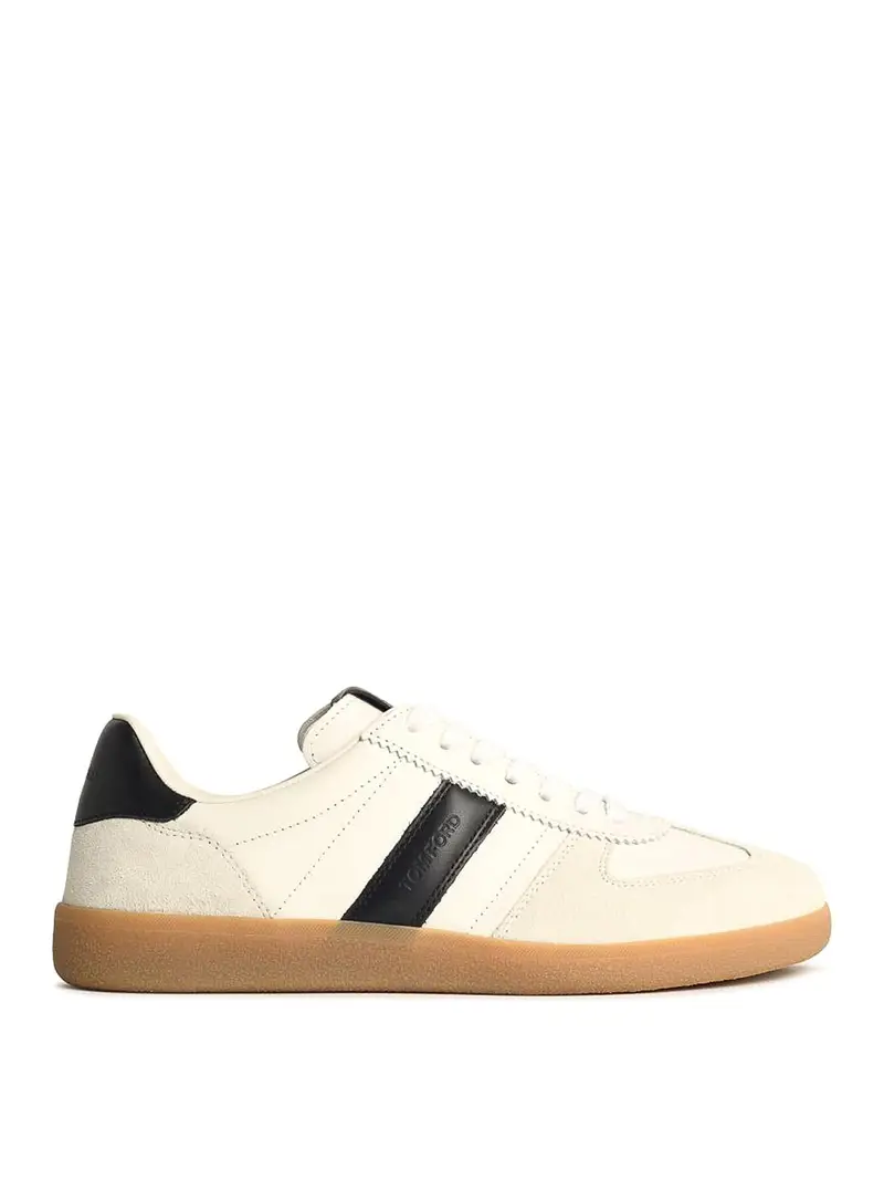 Sneaker in pelle scamosciata bianca ad archer Bianco