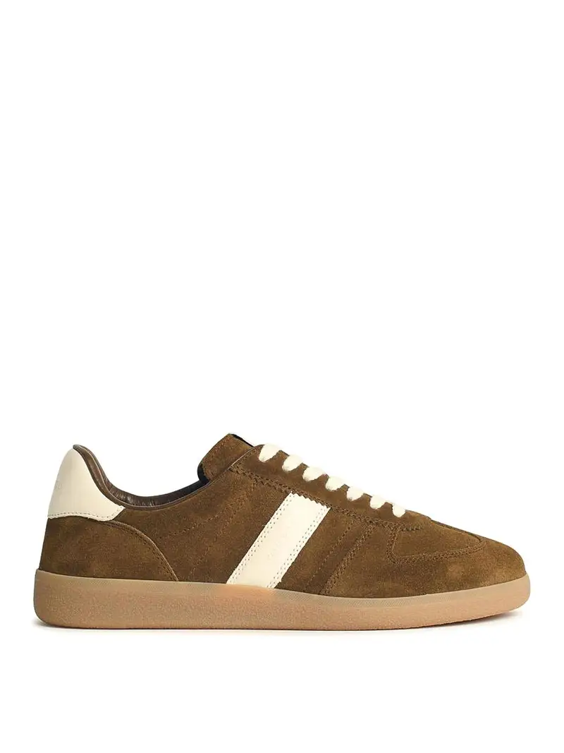 Sneaker in pelle scamosciata marrone arciere