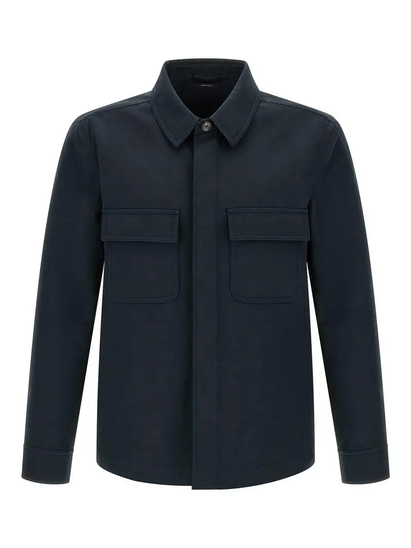 Sovracamicia in twill Blu