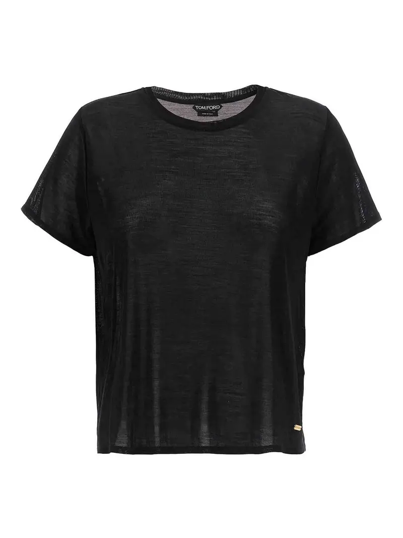 T-shirt in seta Nero
