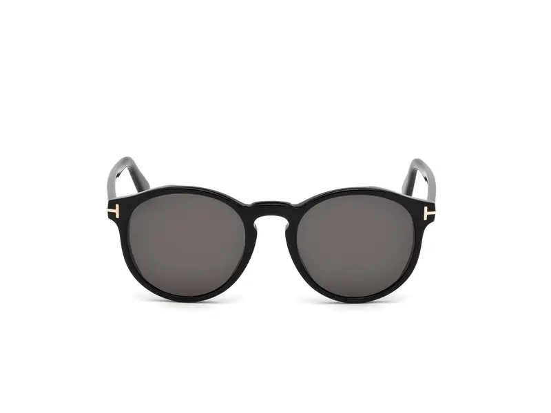 TOM FORD Unisex FT0591 IAN-02 01A Occhiali da sole Acetato Nero Grigio Rotonda Normale miniatura 2