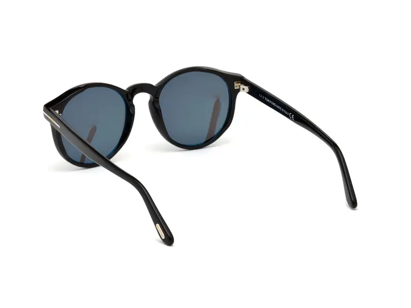 TOM FORD Unisex FT0591 IAN-02 01A Occhiali da sole Acetato Nero Grigio Rotonda Normale miniatura 3