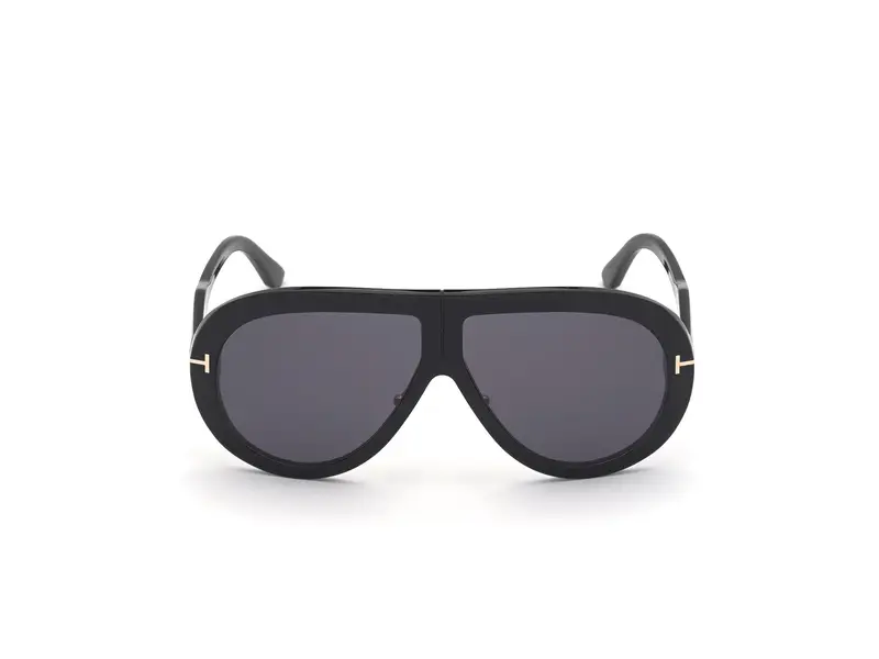 TOM FORD Unisex FT0836 TROY 01A Occhiali da sole Acetato Nero Grigio Pilot Normale miniatura 2