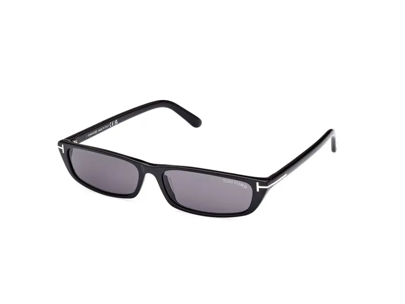 TOM FORD Unisex FT1058 ALEJANDRO 01A Occhiali da sole Acetato Nero Grigio Squadrata Normale