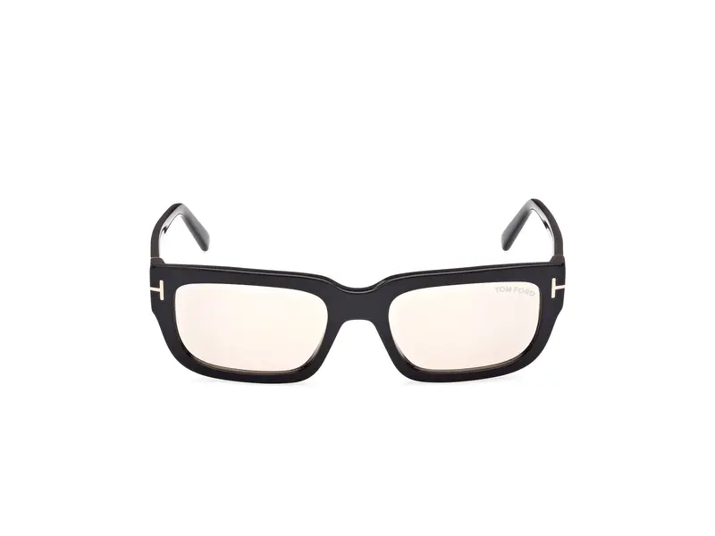 TOM FORD Unisex FT1075 EZRA 01E Occhiali da sole Acetato Nero Marrone Squadrata Fotocromatiche miniatura 2