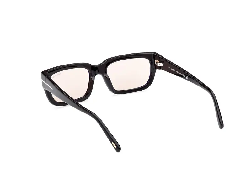 TOM FORD Unisex FT1075 EZRA 01E Occhiali da sole Acetato Nero Marrone Squadrata Fotocromatiche miniatura 3