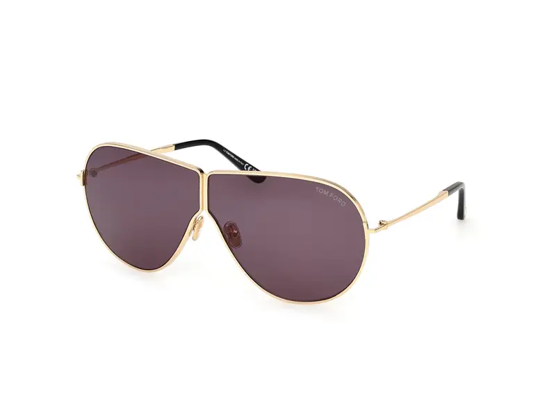 TOM FORD Unisex FT1158 KEATING 30A Occhiali da sole Metallo Oro Fumo Pilot Normale