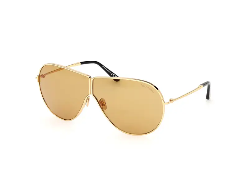 TOM FORD Unisex FT1158 KEATING 30E Occhiali da sole Metallo Oro Marrone Pilot Normale