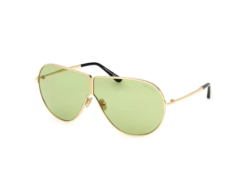 TOM FORD Unisex FT1158 KEATING 30N Occhiali da sole Metallo Oro Verde Pilot Normale
