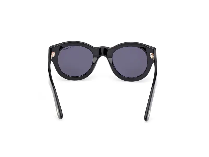 TOM FORD Unisex FT1212 LUCINDA 01A Occhiali da sole Acetato Nero Fumo Rotonda Normale miniatura 3