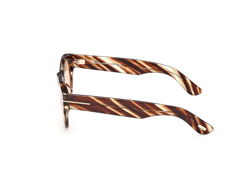 TOM FORD Unisex FT1212 LUCINDA 55E Occhiali da sole Acetato Havana Marrone Rotonda Fotocromatiche miniatura 2
