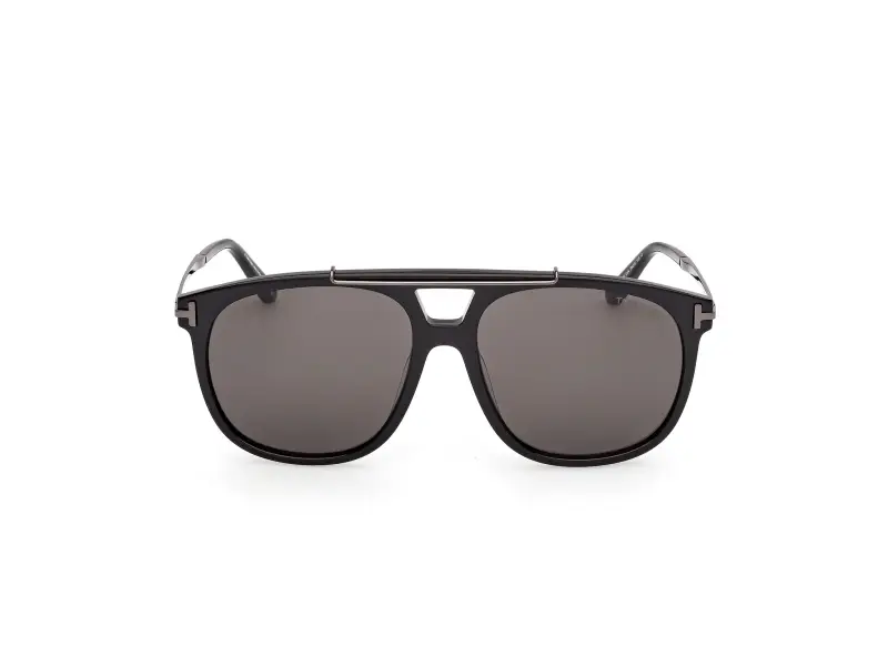 Unisex FT1306 SAM-02 01A Occhiali da sole Acetato Nero Fumo Squadrata Normale miniatura 2