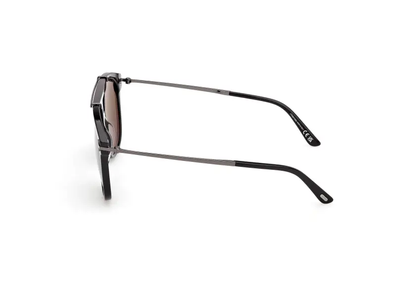 Unisex FT1306 SAM-02 01A Occhiali da sole Acetato Nero Fumo Squadrata Normale miniatura 3