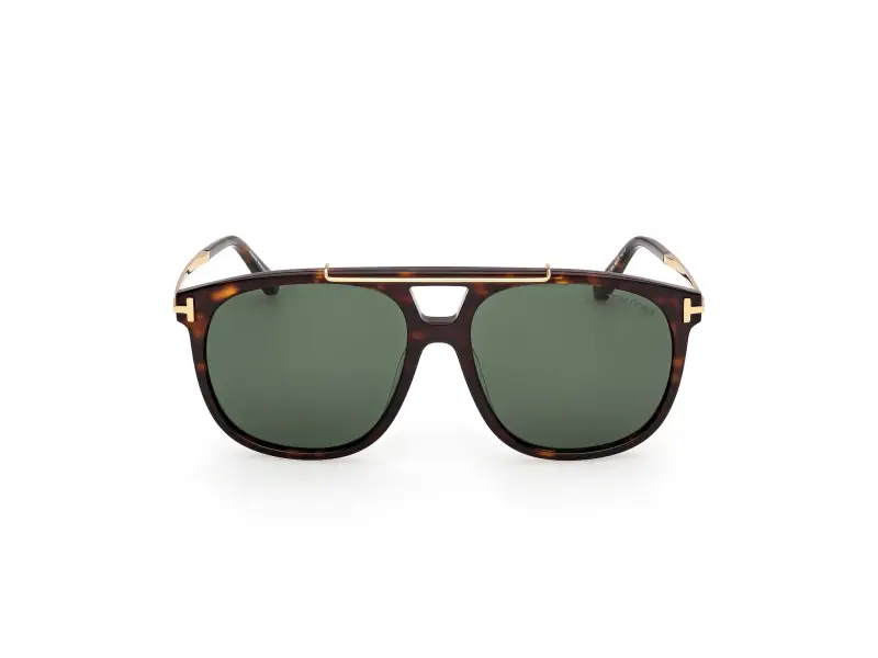 Unisex FT1306 SAM-02 52N Occhiali da sole Acetato Havana Verde Squadrata Normale miniatura 2