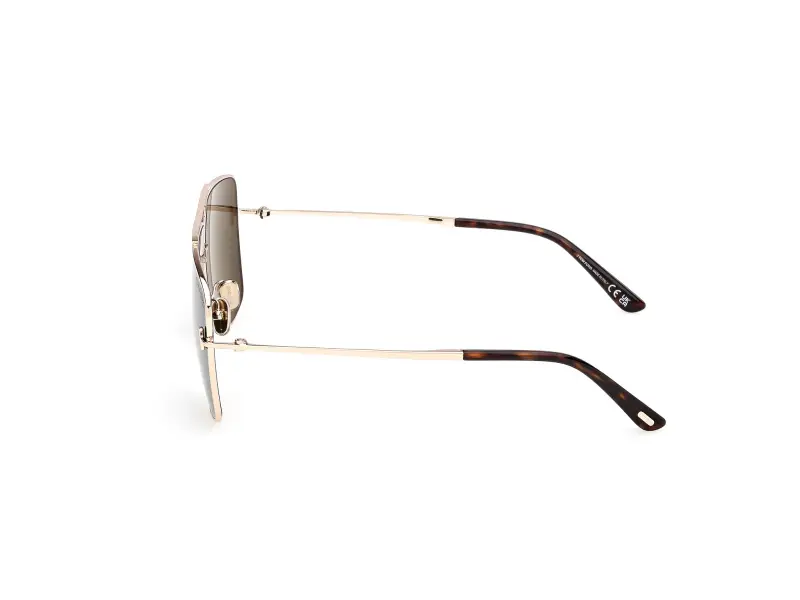 Unisex FT1307 ELIOTT-02 28N Occhiali da sole Metallo Oro Verde Squadrata Normale miniatura 3