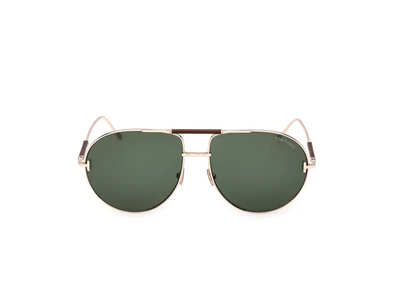 Unisex FT1308 LOU-02 28N Occhiali da sole Metallo Oro Verde Pilot Normale miniatura 2