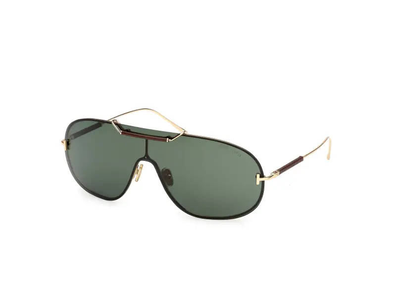 Unisex FT1309 TYLER-02 30N Occhiali da sole Metallo Oro Verde Maschera Normale
