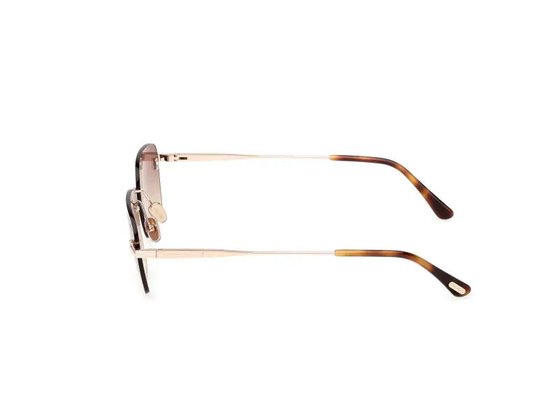 Unisex FT1354 JAKE-02 28Z Occhiali da sole Metallo Oro Bordeaux Squadrata Normale miniatura 3