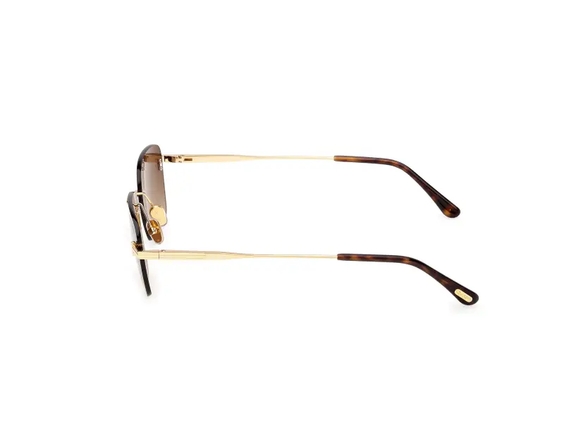 Unisex FT1354 JAKE-02 30F Occhiali da sole Metallo Oro Marrone Squadrata Normale miniatura 3