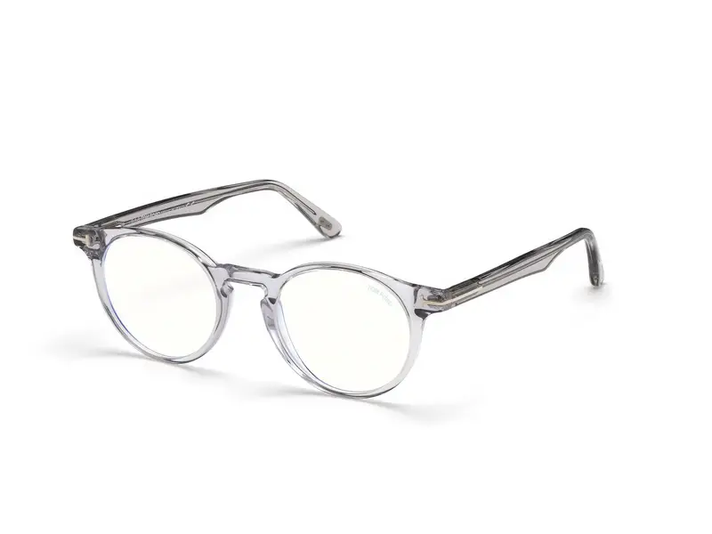 TOM FORD Unisex FT5557-B 020 Montature da vista Acetato Grigio  Rotonda Normale