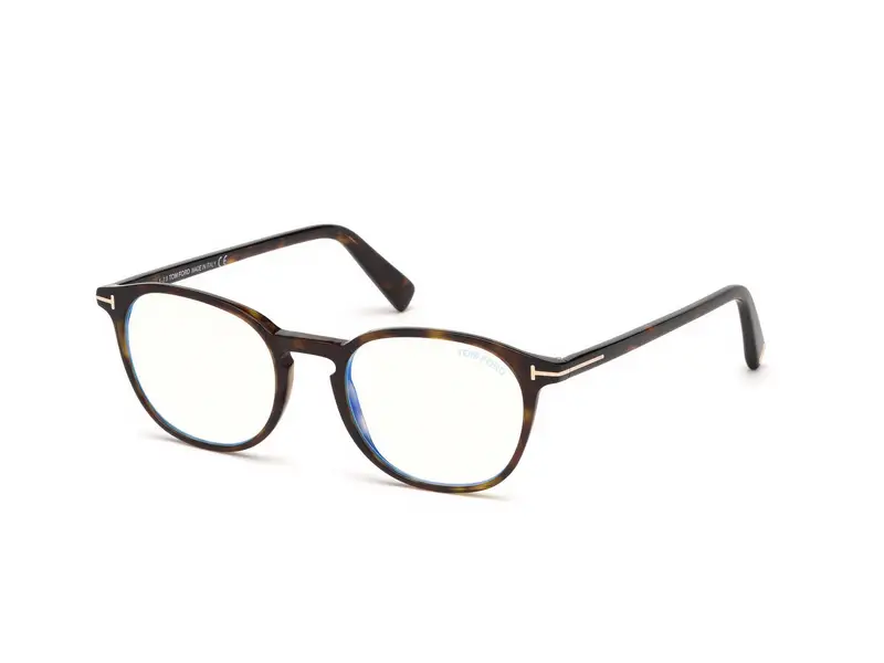 TOM FORD Unisex FT5583-B 52 Montature da vista Acetato Havana  Geometrica Normale
