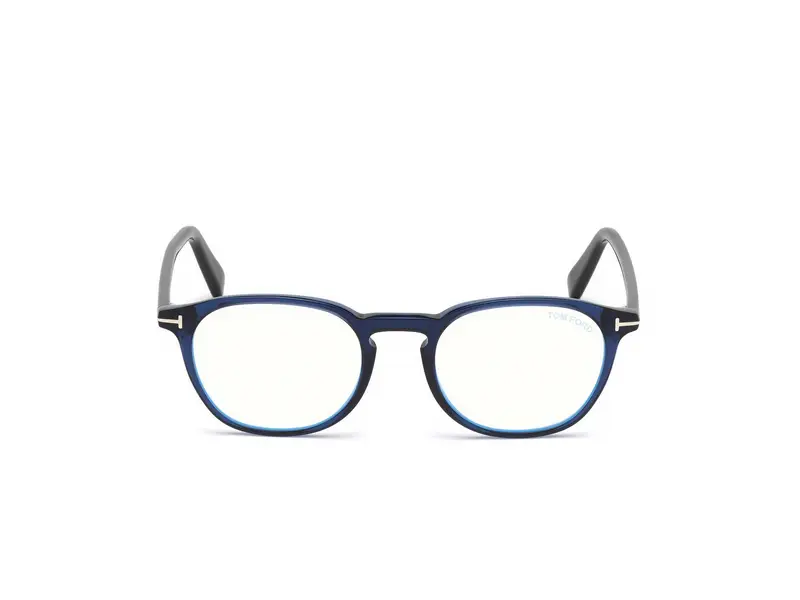 TOM FORD Unisex FT5583-B 90 Montature da vista Acetato Blu Geometrica Normale miniatura 2
