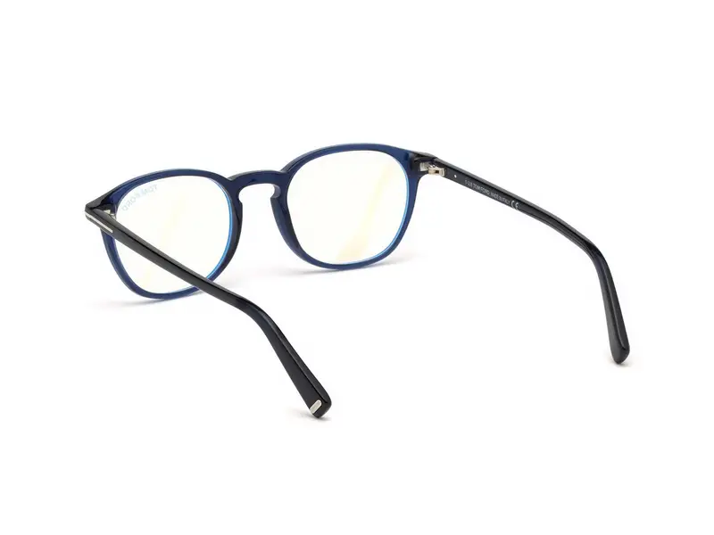 TOM FORD Unisex FT5583-B 90 Montature da vista Acetato Blu Geometrica Normale miniatura 3