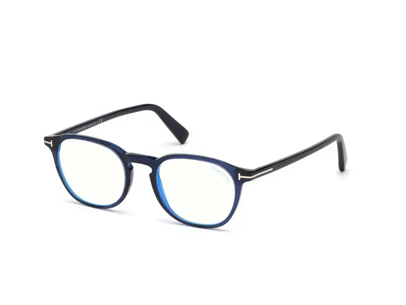 Unisex FT5583-B 90 Montature da vista Acetato Blu Geometrica Normale