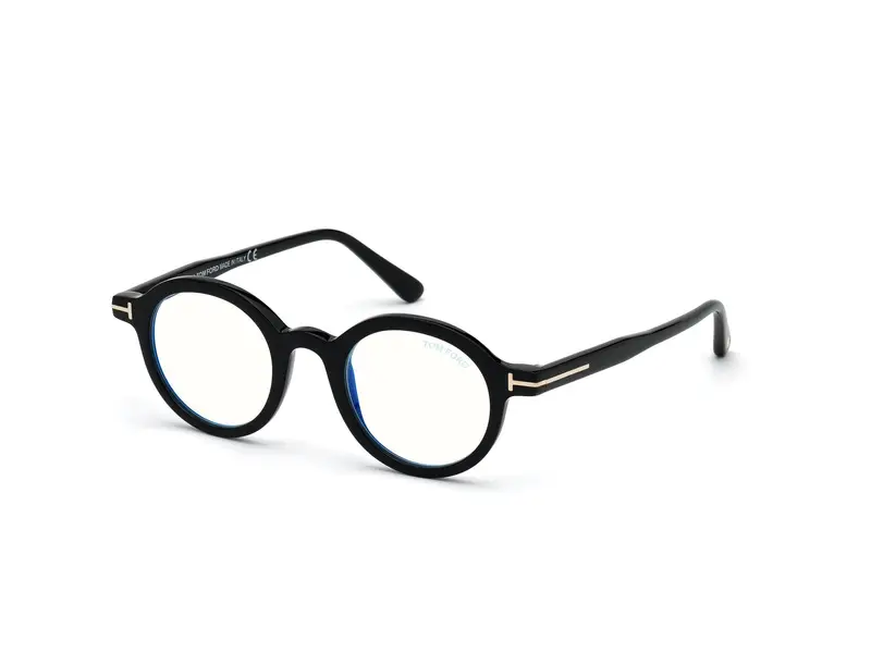 TOM FORD Unisex FT5664-B 1 Montature da vista Acetato Nero  Rotonda Normale