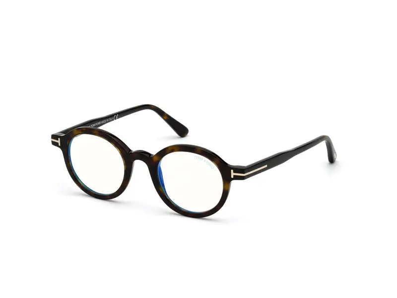 TOM FORD Unisex FT5664-B 52 Montature da vista Acetato Havana  Rotonda Normale