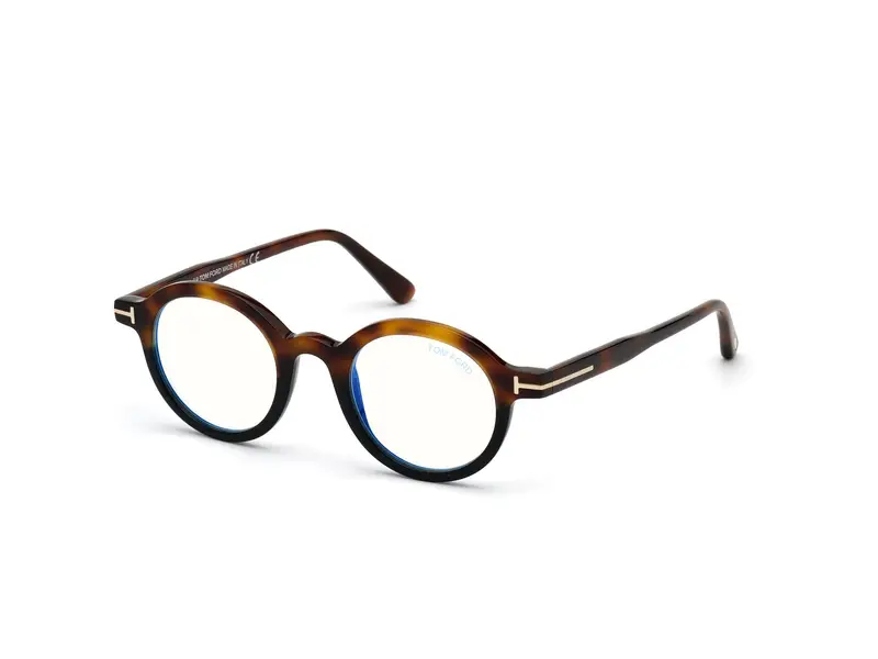 TOM FORD Unisex FT5664-B 56 Montature da vista Acetato Havana Rotonda Normale