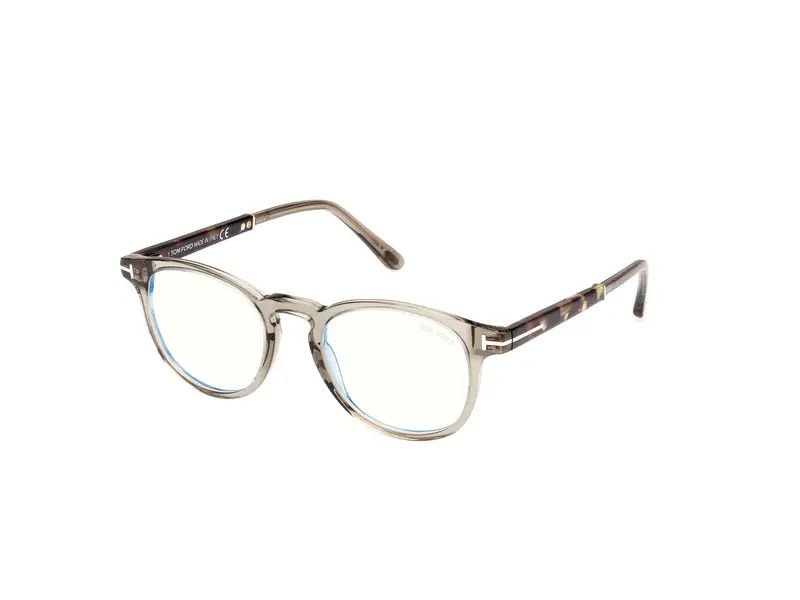 TOM FORD Unisex FT5891-B 95 Montature da vista Acetato Verde  Rotonda Normale