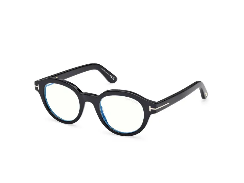 TOM FORD Unisex FT6037-B 1 Montature da vista Acetato Nero  Rotonda Normale