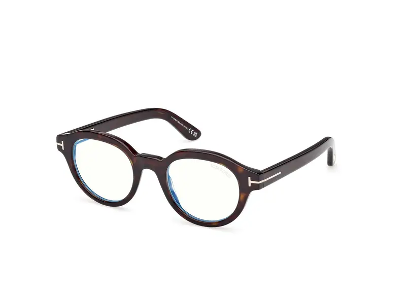 TOM FORD Unisex FT6037-B 52 Montature da vista Acetato Havana  Rotonda Normale