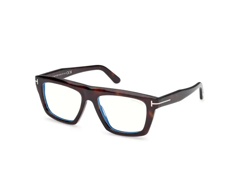 Unisex FT6059-B 052 Montature da vista Acetato Havana Squadrata Normale