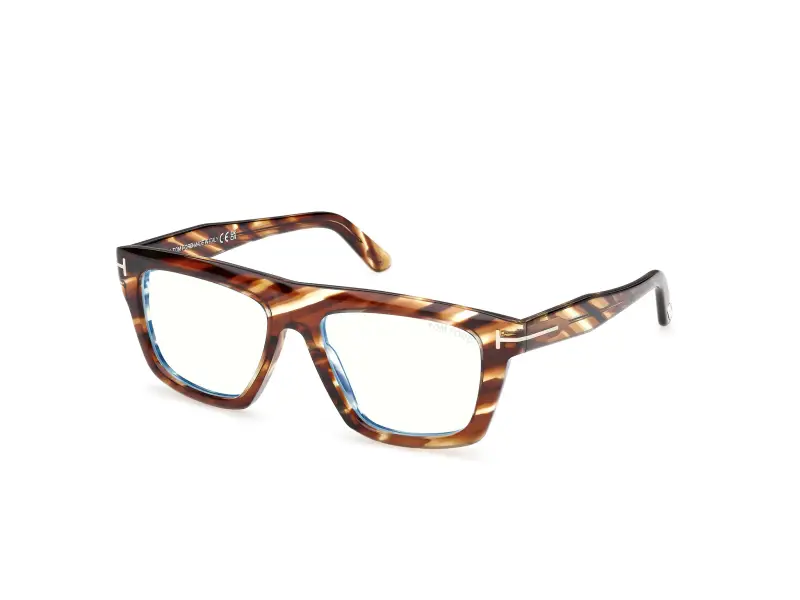 Unisex FT6059-B 055 Montature da vista Acetato Havana Squadrata Normale