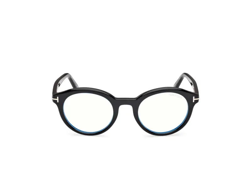 Unisex FT6061-B 001 Montature da vista Acetato Nero Rotonda Normale miniatura 2